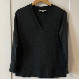 LOFT Charcoal V-Neck Pullover